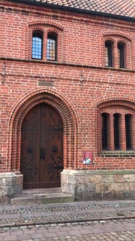 Entrance of the oldest Town Hall in Denmark Ribe