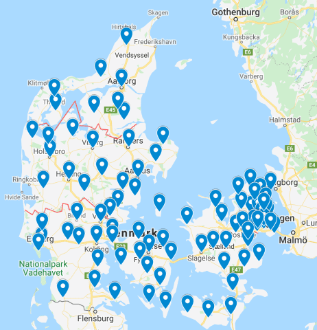 Getting Married in Denmark town hall map