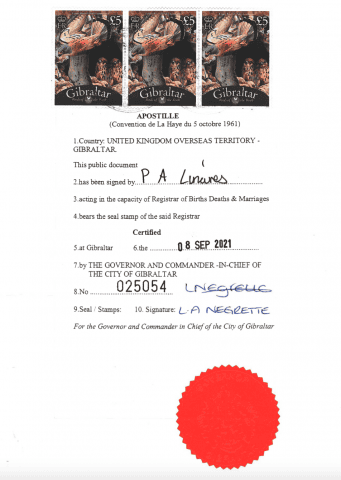 Gibraltar-marriage-certificate Where can I use my wedding certificate from Gibraltar?