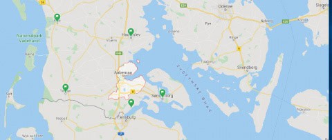 Map of Aabenraa