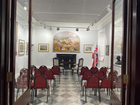 beautiful ceremony room in the city hall room for guests