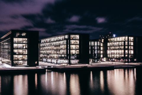 copenhagen night sky is worth a photo reflecting off the water