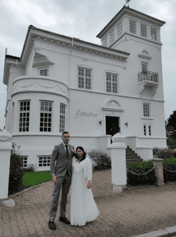 happy couple who got married in fredericia